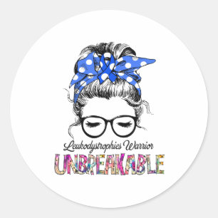 Leukodystrophies Awareness Ribbon Support Gifts Classic Round Sticker