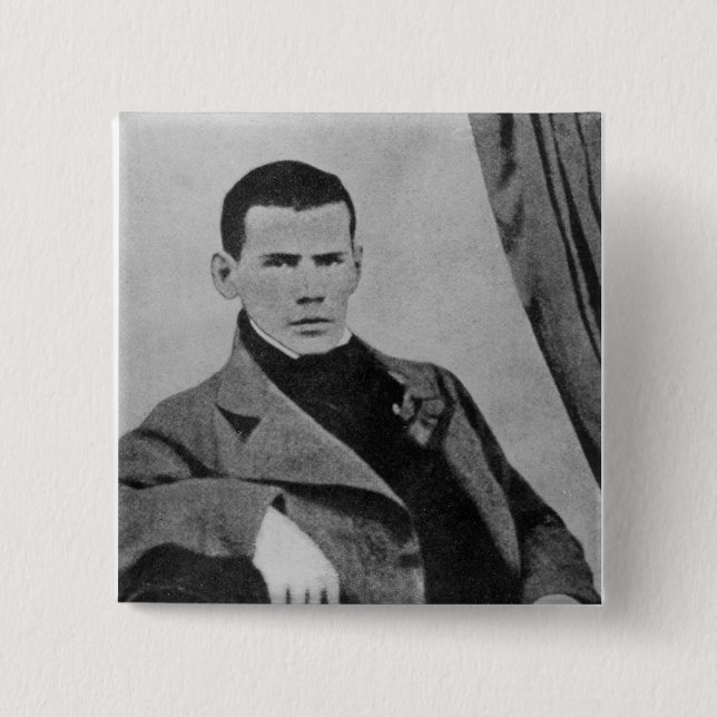 Lev Nikolaevich Tolstoy  as a student 15 Cm Square Badge (Front)
