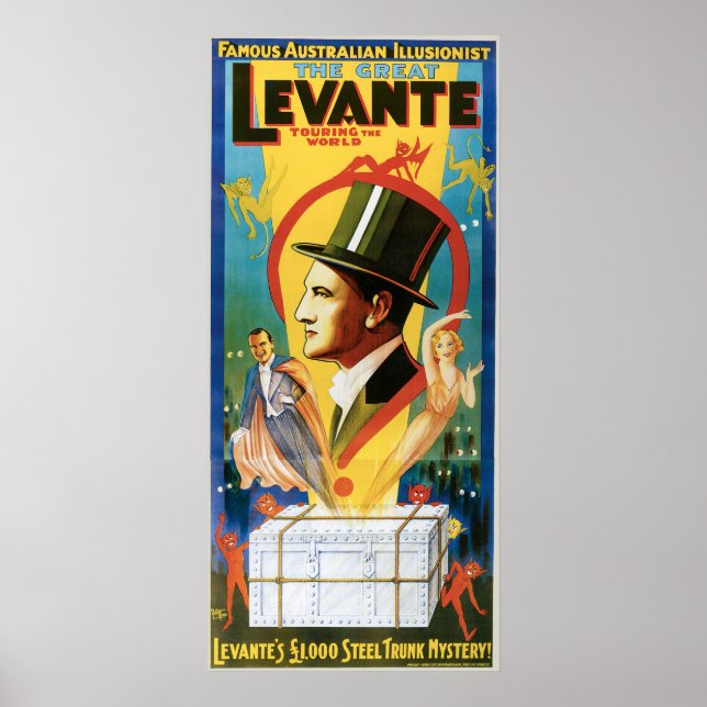 Levante ~ The Great Vintage Magic Act Poster (Front)