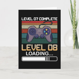 Level 07 Complete Level 08 Birthday Video Game Card