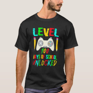 Level 100 Day Of School Unlocked Gaming Gamer Cute T-Shirt