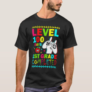 Level 100 Days Of 1st Grade Primary School Game Co T-Shirt