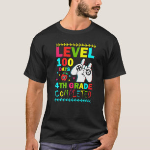 Level 100 Days Of 4th Grade Primary School Game Co T-Shirt