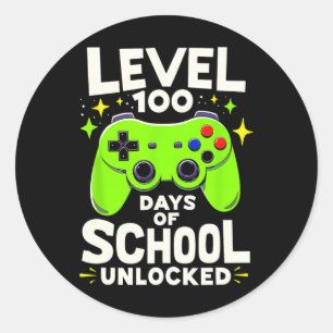 Level 100 Days Of School Achievement Tee 1  Classic Round Sticker