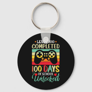 Level 100 Days Of School Complete Gamer Boy Level Key Ring