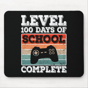 Level 100 Days Of School Complete Gamer Boys Video Mouse Pad