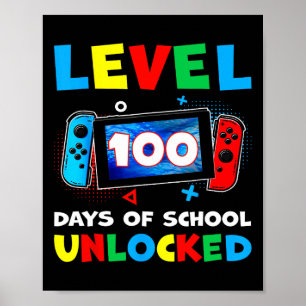Level 100 Days Of School Complete Gamer Video Boys Poster