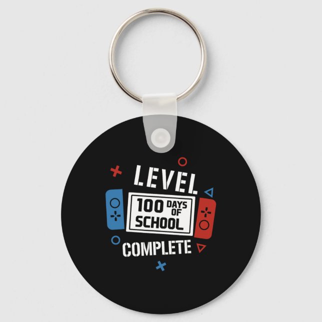 Level 100 Days Of School Complete Video Games Boys Key Ring (Front)