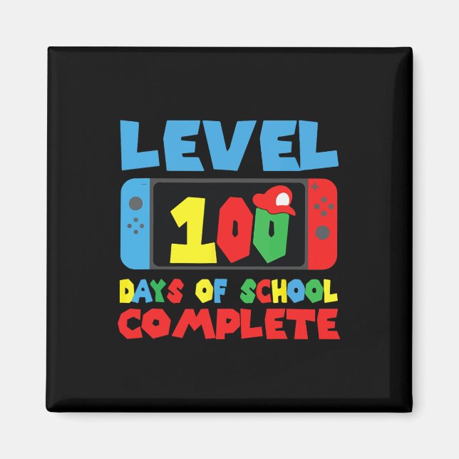 Level 100 Days Of School Complete Video Games Boys Magnet (Front)