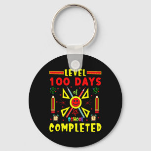 Level 100 Days Of School Completed 100th Day Gamin Key Ring