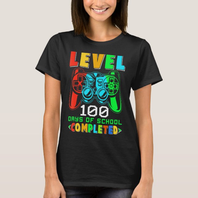 Level 100 Days Of School Completed Game Over Boys  T-Shirt (Front)