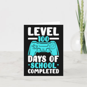 Level 100 Days Of School Completed Video Game Game Card