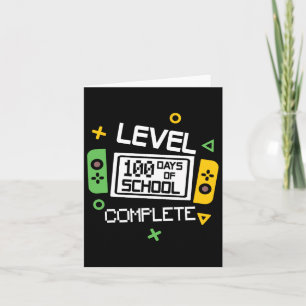 Level 100 Days Of School Completed Video Gamer Boy Card