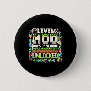 Level 100 Days Of School Level Unlocked Pixel Art  6 Cm Round Badge