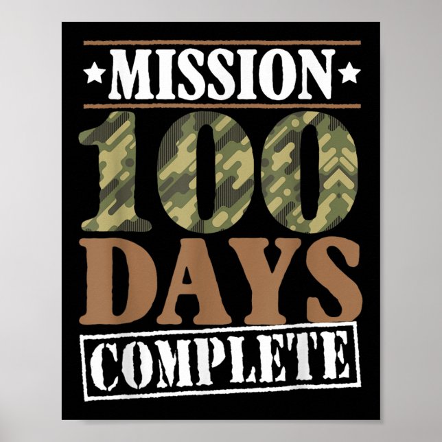 Level 100 Days Of School Mission Complete Games Bo Poster (Front)