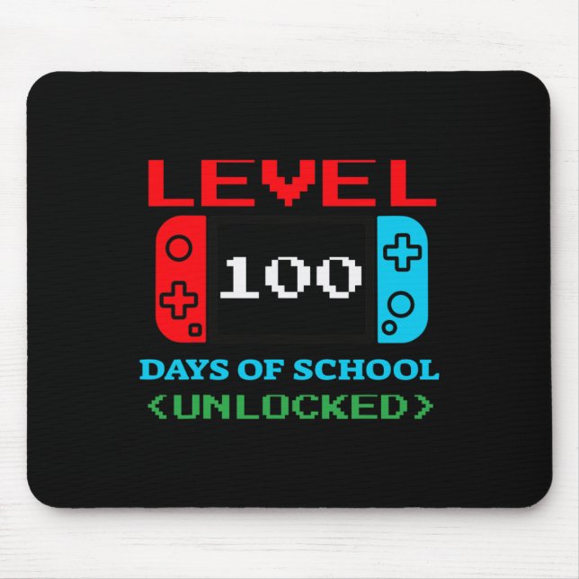 Level 100 Days Of School Unlocked 3 Mouse Pad (Front)