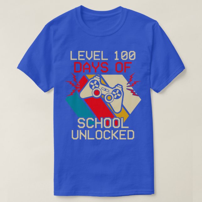 Level 100 Days of School Unlocked 8 T-Shirt (Design Front)