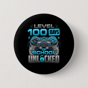 Level 100 Days Of School Unlocked Boys 100th Day O 6 Cm Round Badge