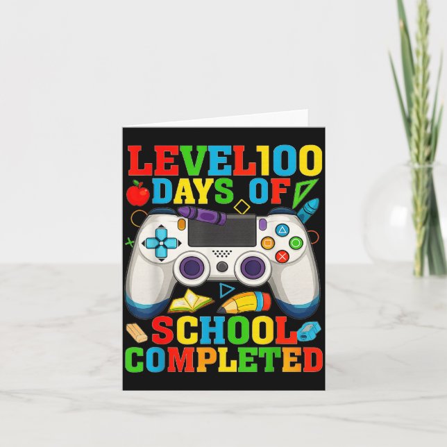 Level 100 Days Of School Unlocked Boys 100th Day O Card (Front)