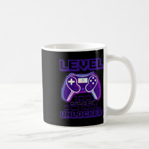 Level 100 Days Of School Unlocked Boys Girls Kids  Coffee Mug