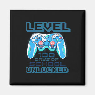 Level 100 Days Of School Unlocked Boys Girls Kids Magnet