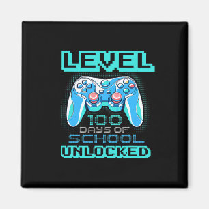 Level 100 Days Of School Unlocked Boys Girls Kids Magnet