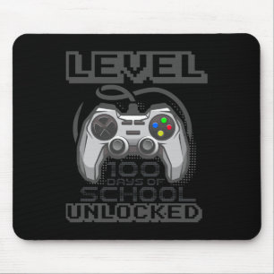 Level 100 Days Of School Unlocked Boys Girls Kids Mouse Pad