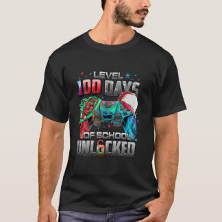 Level 100 Days Of School Unlocked Boys Girls Video T-Shirt