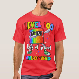 Level 100 Days Of School Unlocked Boys Kids 100th T-Shirt