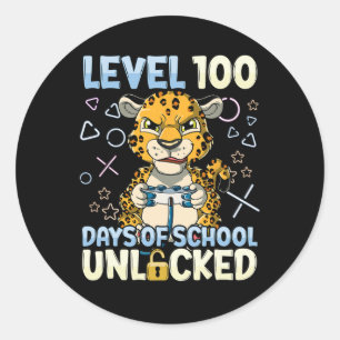 Level 100 Days Of School Unlocked  Classic Round Sticker