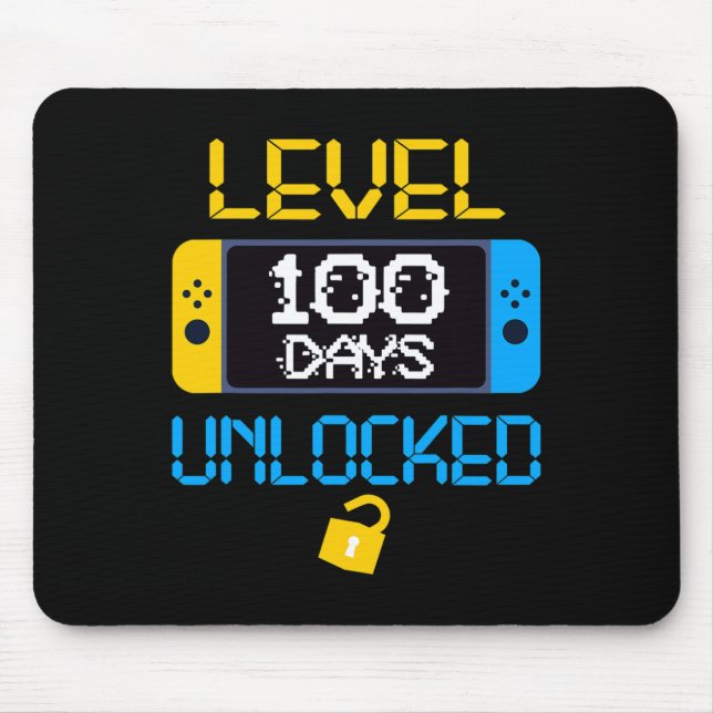 Level 100 Days Of School Unlocked Fun School  Mouse Pad (Front)