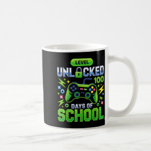 Level 100 Days Of School Unlocked Funny Video Game Coffee Mug