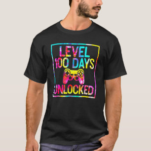 Level 100 Days Of School Unlocked Gamer 100th Day  T-Shirt