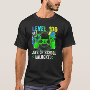 Level 100 Days Of School Unlocked Gamer 100th Day  T-Shirt