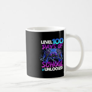 Level 100 Days Of School Unlocked Gamer Boy Girl V Coffee Mug
