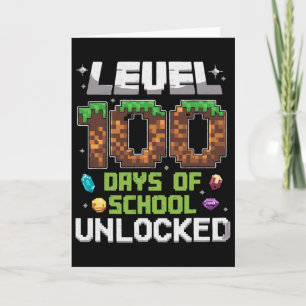 Level 100 Days Of School Unlocked Gamer Boy Kids 1 Card
