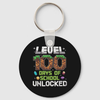 Level 100 Days Of School Unlocked Gamer Boy Kids 1 Key Ring