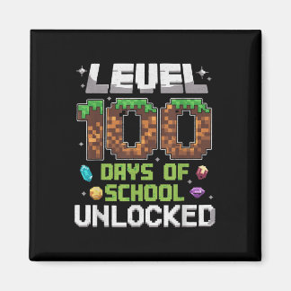 Level 100 Days Of School Unlocked Gamer Boy Kids 1 Magnet