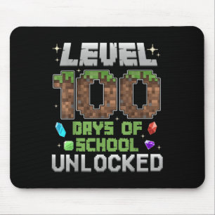 Level 100 Days Of School Unlocked Gamer Boy Kids 1 Mouse Pad