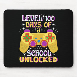 Level 100 Days Of School Unlocked Gamer Fun Mouse Pad