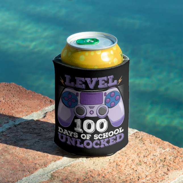 Level 100 Days Of School Unlocked Gamer Gaming Can Cooler (In Situ Pool)