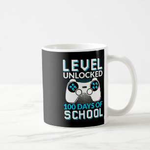 Level 100 Days Of School Unlocked Gamer Nerdy Team Coffee Mug