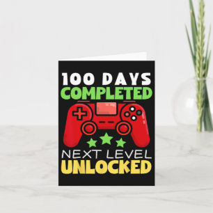 Level 100 Days Of School Unlocked Gamer Video Game Card