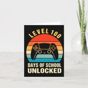 Level 100 Days Of School Unlocked Gamer Video Game Card