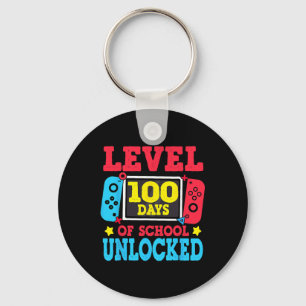 Level 100 Days Of School Unlocked Gamer Video Game Key Ring