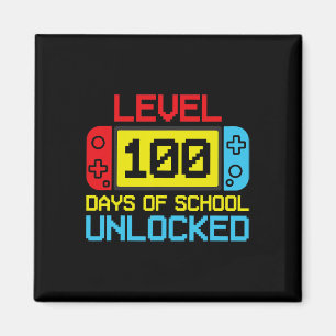 Level 100 Days Of School Unlocked Gamer Video Game Magnet