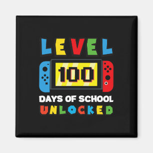 Level 100 Days Of School Unlocked Gamer Video Game Magnet