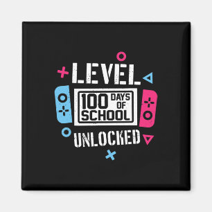 Level 100 Days Of School Unlocked Gamer Video Game Magnet