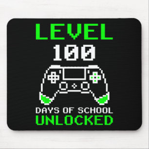 Level 100 Days Of School Unlocked Gamer Video Game Mouse Pad