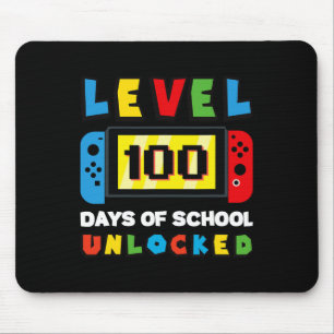 Level 100 Days Of School Unlocked Gamer Video Game Mouse Pad